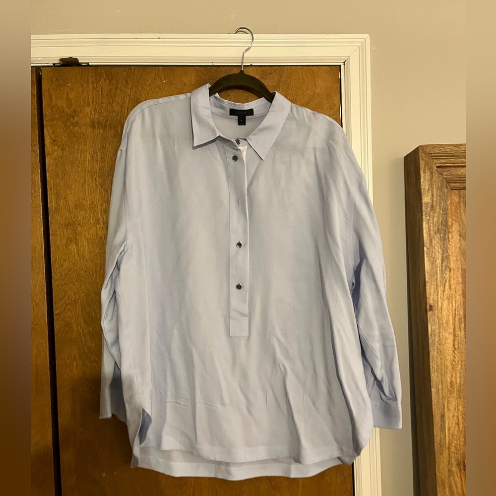J crew popover blue dress shirt, XL